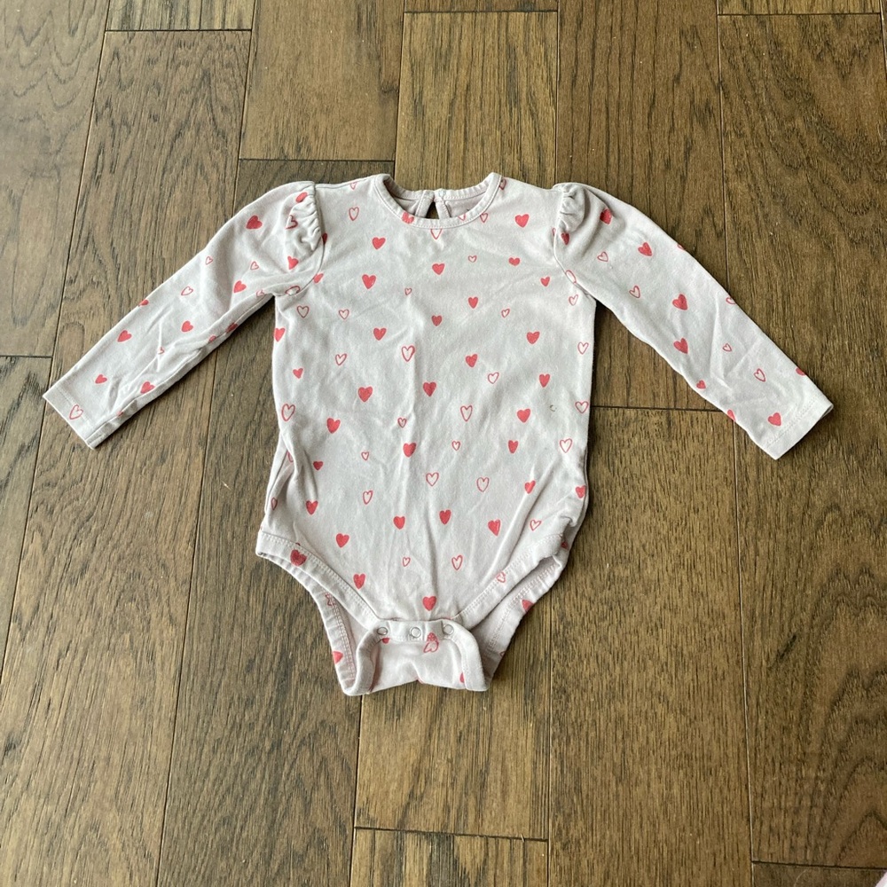 Pehr Heart Puff Sleeve Onesie Bodysuit - 12-18 months